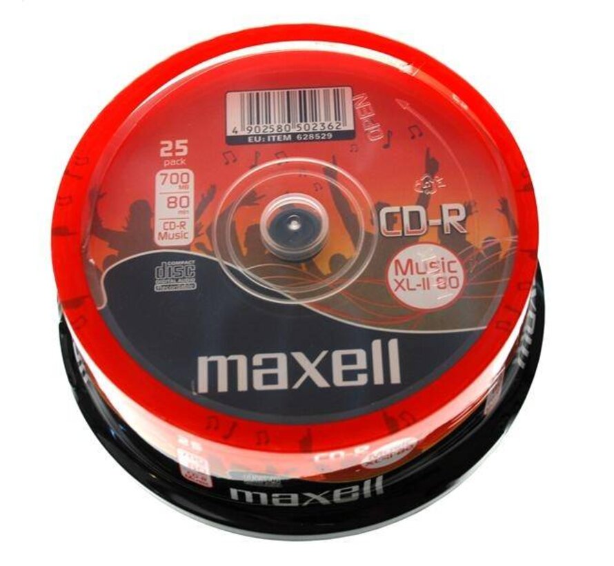 MAXELL CD-R 700MB MUSIC XL-II 80  CAKE*25 628529.00.CN