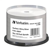 Verbatim VERBATIM DVD-R 4,7GB 16X THERMAL PRINT. SHINY SILVER CAKE*50 43647
