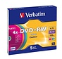 Verbatim DVD+RW 4.7 GB 4X Colour Slim Case*5 43297