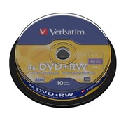 Verbatim VERBATIM DVD+RW 4,7GB 4X CAKE*10  43488