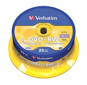 Verbatim VERBATIM DVD+RW 4,7GB 4X CAKE*25  43489