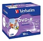 VERBATIM DVD+R 4,7GB 16X PRINTABLE FULL ID BRAND JEWEL CASE*10  43508