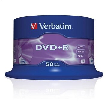 Verbatim VERBATIM DVD+R 4,7GB 16X CAKE*50  43550
