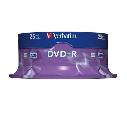 Verbatim VERBATIM DVD+R 4,7GB 16X CAKE*25  43500