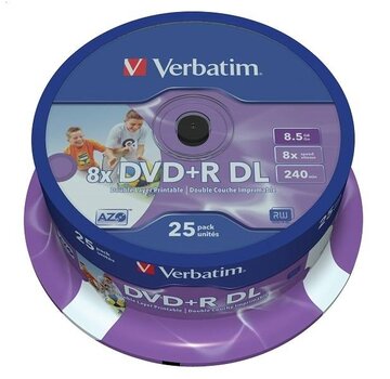 Verbatim VERBATIM DVD+R 8,5GB 8X DOUBLE LAYER PRINT. CAKE*25 43667