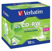 Verbatim VERBATIM CD-RW 700MB 8-12X JEWEL CASE*10  43148