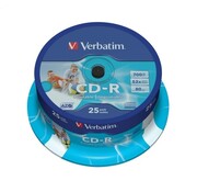 Verbatim VERBATIM CD-R 700MB 52X AZO PRINTABLE ID BRAND CAKE*25 43439