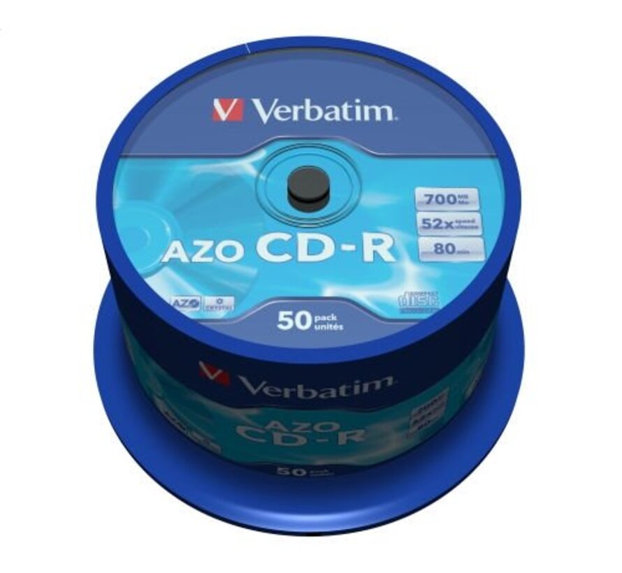VERBATIM CD-R 700MB 52X AZO CRYSTAL CAKE*50  43343