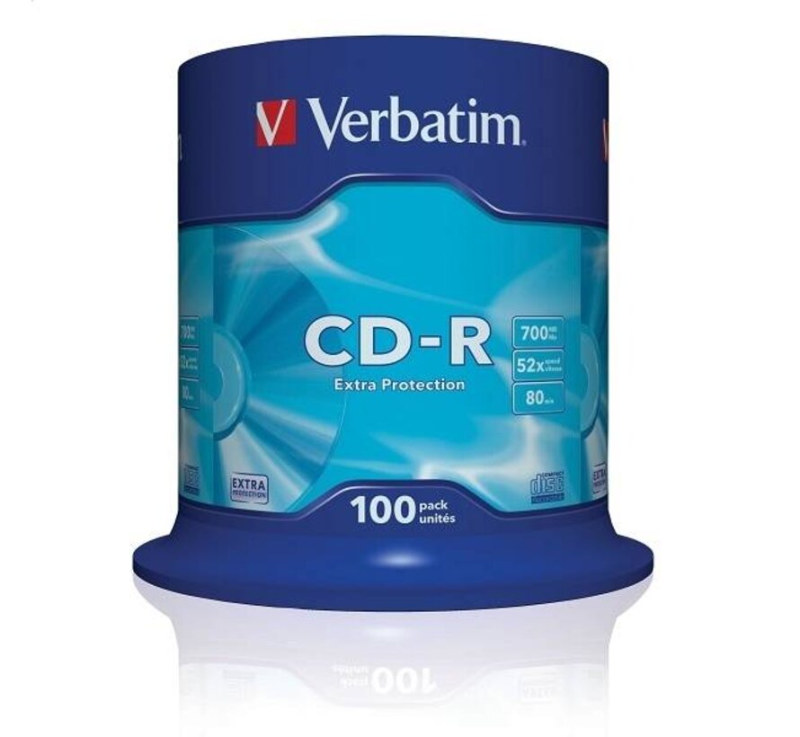 VERBATIM CD-R 700MB 52X EXTRA PROT. CAKE*100  43411