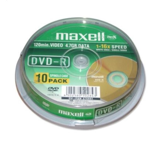 Maxell MAXELL DVD-R 4,7GB 16X CAKE*10 275593.30.TW