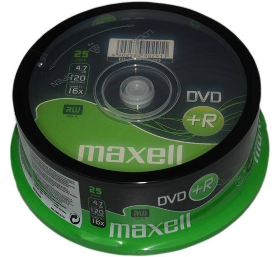MAXELL DVD+R 4,7GB 16X CAKE*25 275525.22.TW