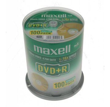 Maxell MAXELL DVD+R 4,7GB 16X CAKE*100 275641.30.GB