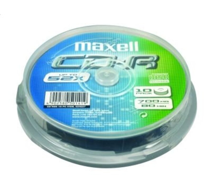 MAXELL CD-R 700MB 52X CAKE*10 624027.00.CN