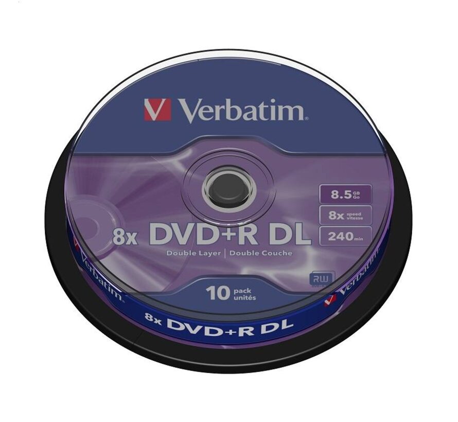 Verbatim DVD+R 8.5 GB 8X Double Layer Cake*10 43666