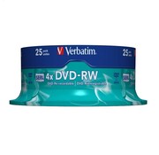 Verbatim VERBATIM DVD-RW 4,7GB 4X CAKE*25 43639