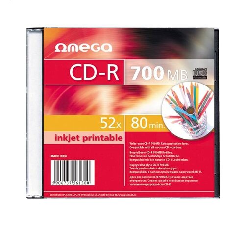 Omega OMEGA CD-R 700MB Printable 52x Slim Case*10