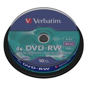 Verbatim VERBATIM DVD-RW 4,7GB 4X CAKE*10 43552