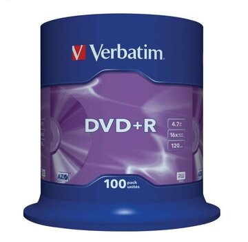 Verbatim VERBATIM DVD+R 4,7GB 16X CAKE*100  43551