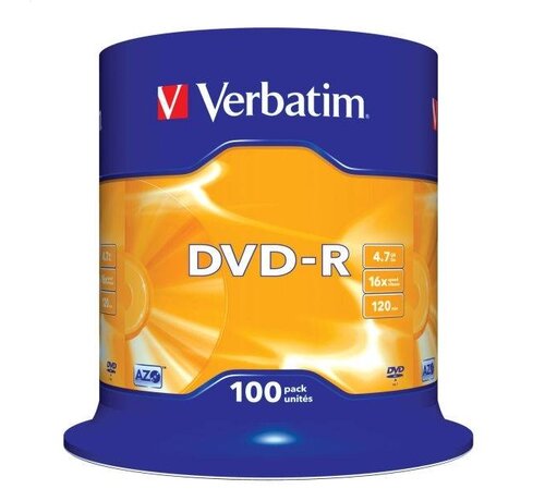 Verbatim Verbatim DVD-R 4.7GB 16X cake*100 43549