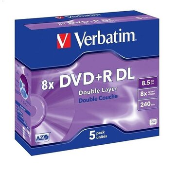 Verbatim VERBATIM DVD+R 8,5GB 8X DOUBLE LAYER JEWEL CASE*5  43541