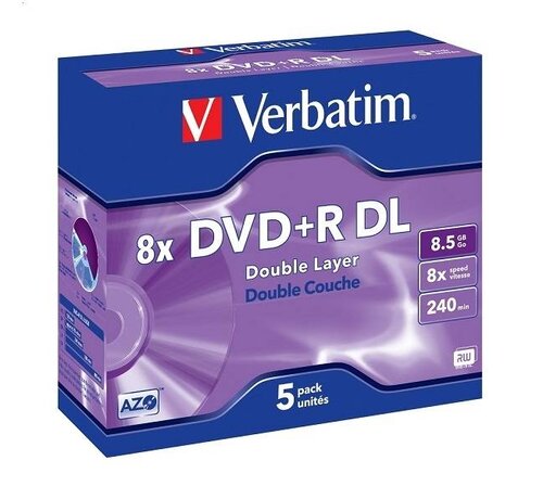 Verbatim Verbatim DVD+R 8.5G 8X Double Layer Jewel Case*5 43541