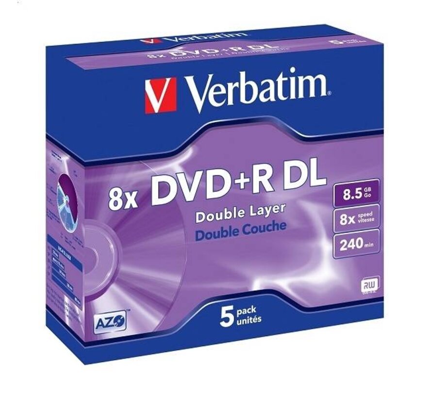 Verbatim DVD+R 8.5G 8X Double Layer Jewel Case*5 43541