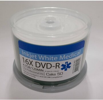 Traxdata TRAXDATA DVD-R 4,7GB 16X INKJET FF PRINTABLE MEDICAL CAKE*50 907ck50-iw-md