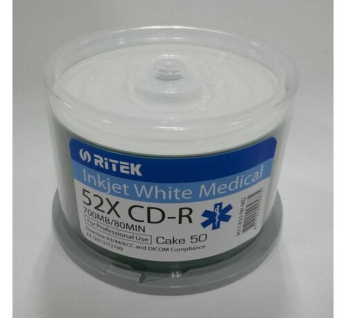Traxdata TRAXDATA CD-R 700MB 52X INKJET FF PRINTABLE MEDICAL CAKE*50 901CK50-IW-MD