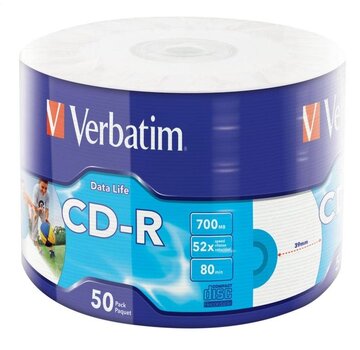 Verbatim VERBATIM CD-R 700MB 52X PRINTABLE DATA LIFE SP*50  43794