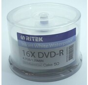Traxdata TRAXDATA DVD-R 4,7GB 16X WHITE GLOSSY WATERPROOF PRINT CAKE 50 907CK50IWGPRO