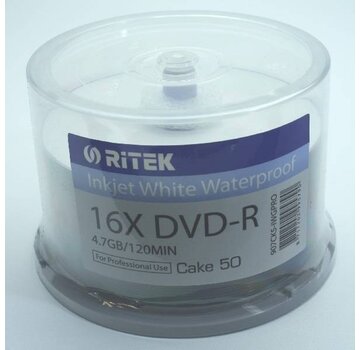 Traxdata TRAXDATA DVD-R 4,7GB 16X WHITE GLOSSY WATERPROOF PRINT CAKE 50 907CK50IWGPRO