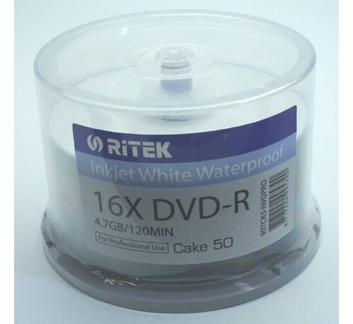 Traxdata TRAXDATA DVD-R 4,7GB 16X WHITE GLOSSY WATERPROOF PRINT CAKE 50 907CK50IWGPRO