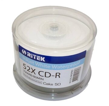 Traxdata TRAXDATA CD-R 700MB 52X WATER RESIST. GLOSSY INK/THERMAL PRINT CAKE*50 901CK5-IWGPRO