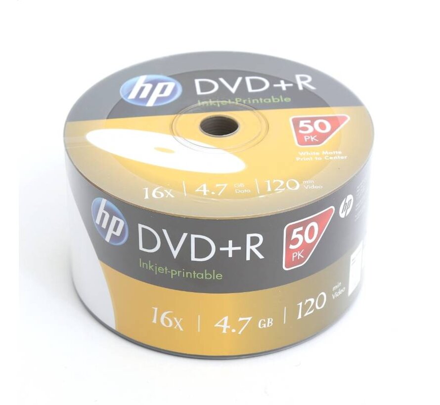 HP DVD+R 4.7GB 16X WHITE FF  InkJet Printable SP*50