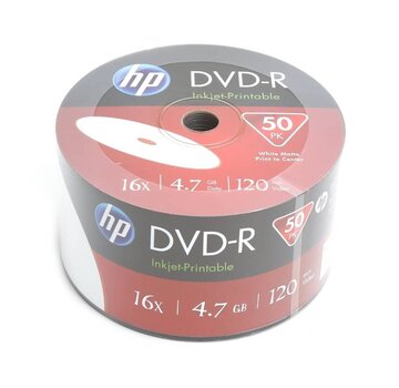 HP HP DVD-R 4.7GB 16X WHITE FF InkJet Printable White SP*50