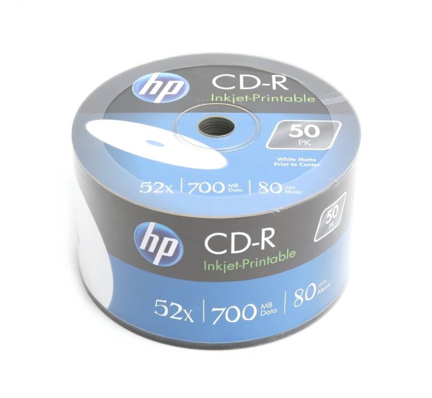 HP CD-R 700MB 52X WHITE FF  InkJet Printable SP*50