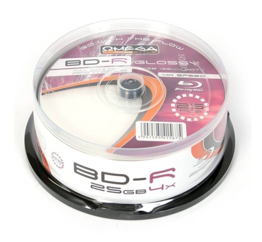 FREESTYLE BD-R BLU-RAY 25GB 6X PRINT GLOSSY CAKE*25