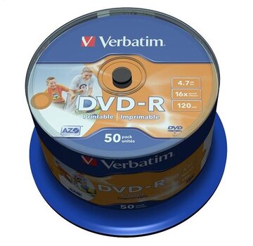 Verbatim Verbatim DVD-R 4.7GB 16X printable Full Cake*50 43533