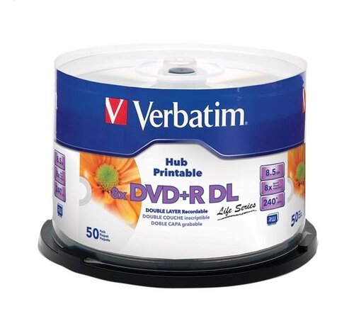 Verbatim VERBATIM DVD+R 8,5GB 8X DOUBLE LAYER PRINTABLE CAKE*50 97693