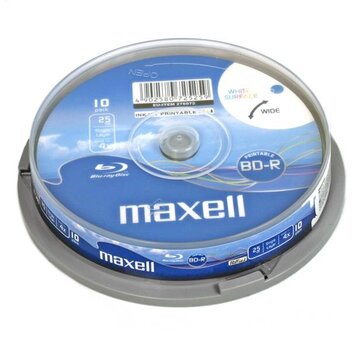 Maxell MAXELL BLU-RAY BD-R 4X 25GB FULL INKJET PRINT CAKE*10 [276072.00.TW]