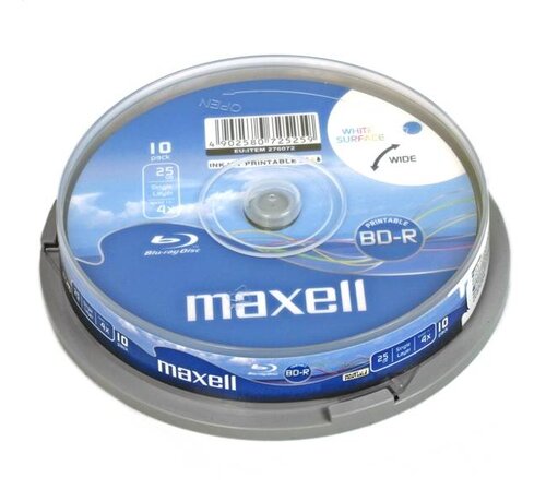 Maxell MAXELL BLU-RAY BD-R 4X 25GB FULL INKJET PRINT CAKE*10 [276072.00.TW]