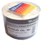 Traxdata TRAXDATA DVD+R 8,5GB 8X DOUBLE LAYER FF WHITE PRINTABLE SP*50 906DL8XNOPCPL