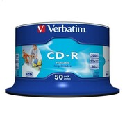 Verbatim VERBATIM CD-R 700MB 52X AZO PRINTABLE FULL CAKE*50 43438