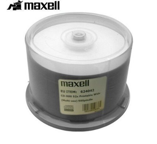 Maxell MAXELL CD-R 700MB 52X WHITE INKJET PRINTABLE CAKE BOX*50 624042.40.CN