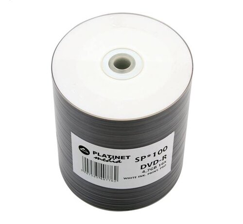 Platinet PLATINET DVD-R 4,7GB 16X WHITE FF INK. PRINTABLE PRO SP*100 [41012]