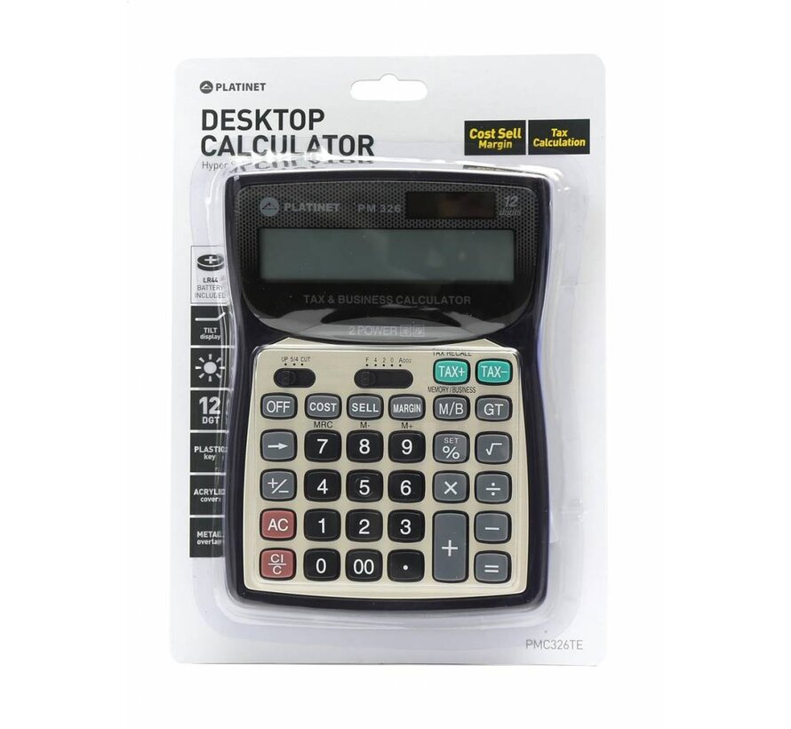 CALCULATRICE BUSINESS PLATINET PM326TE affichage 12 chiffres