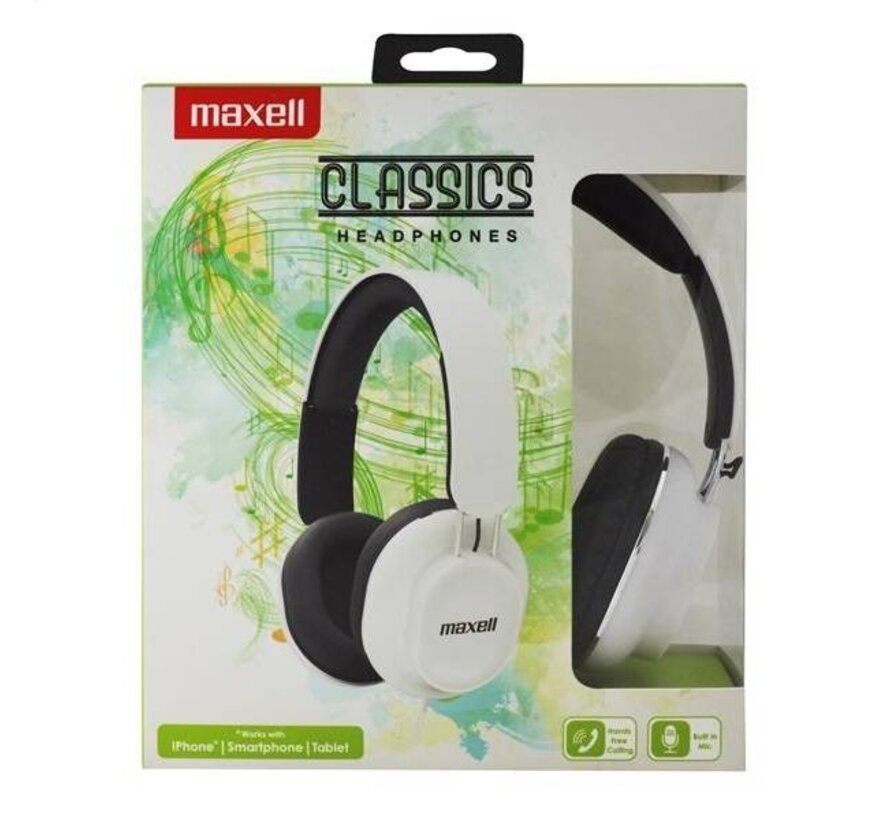 MAXELL HEADPHONES WITH MIC CLASSICS WHITE 303786.00.CN