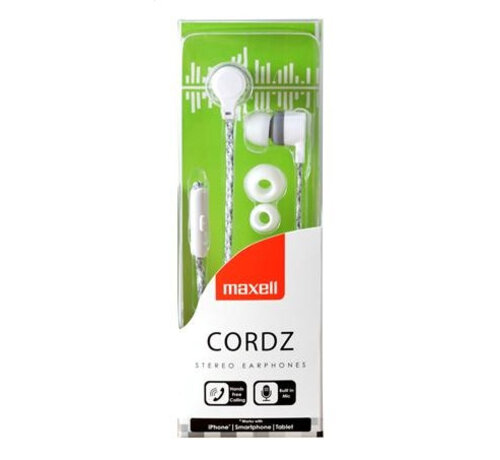 Maxell MAXELL CORDZ EARPHONES WHITE 303781.00.CN