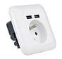 PLATINET WALL SOCKET FRENCH + 2 USB 2.1A