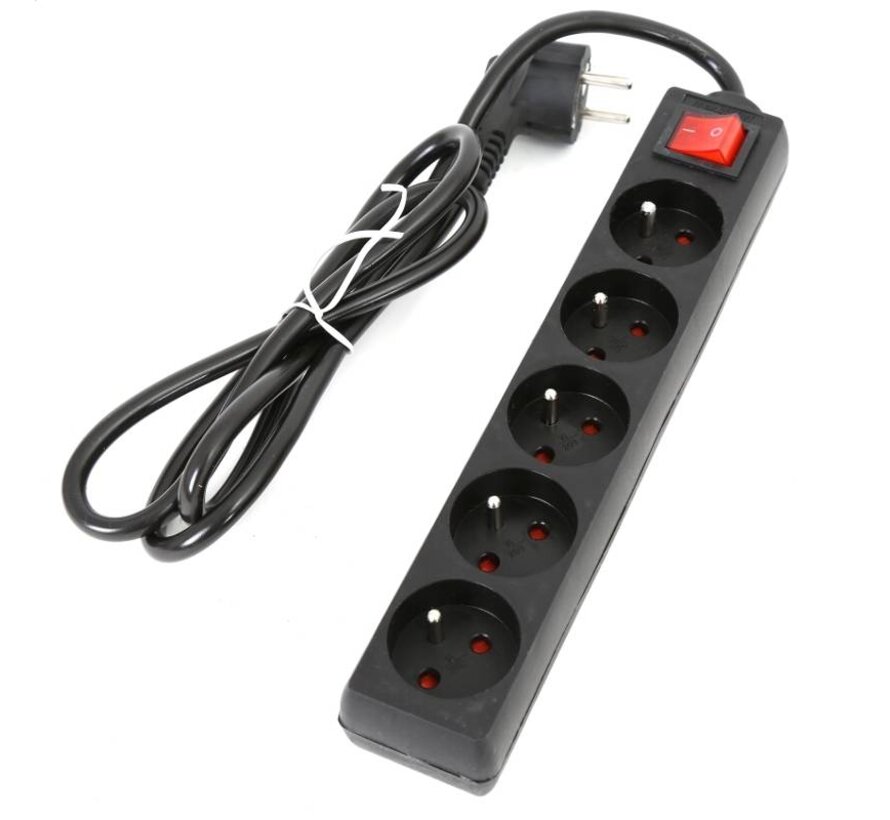 RALLONGE FIESTA 1,5M 5 PRISES TYPE E FRENCH BLACK 42042